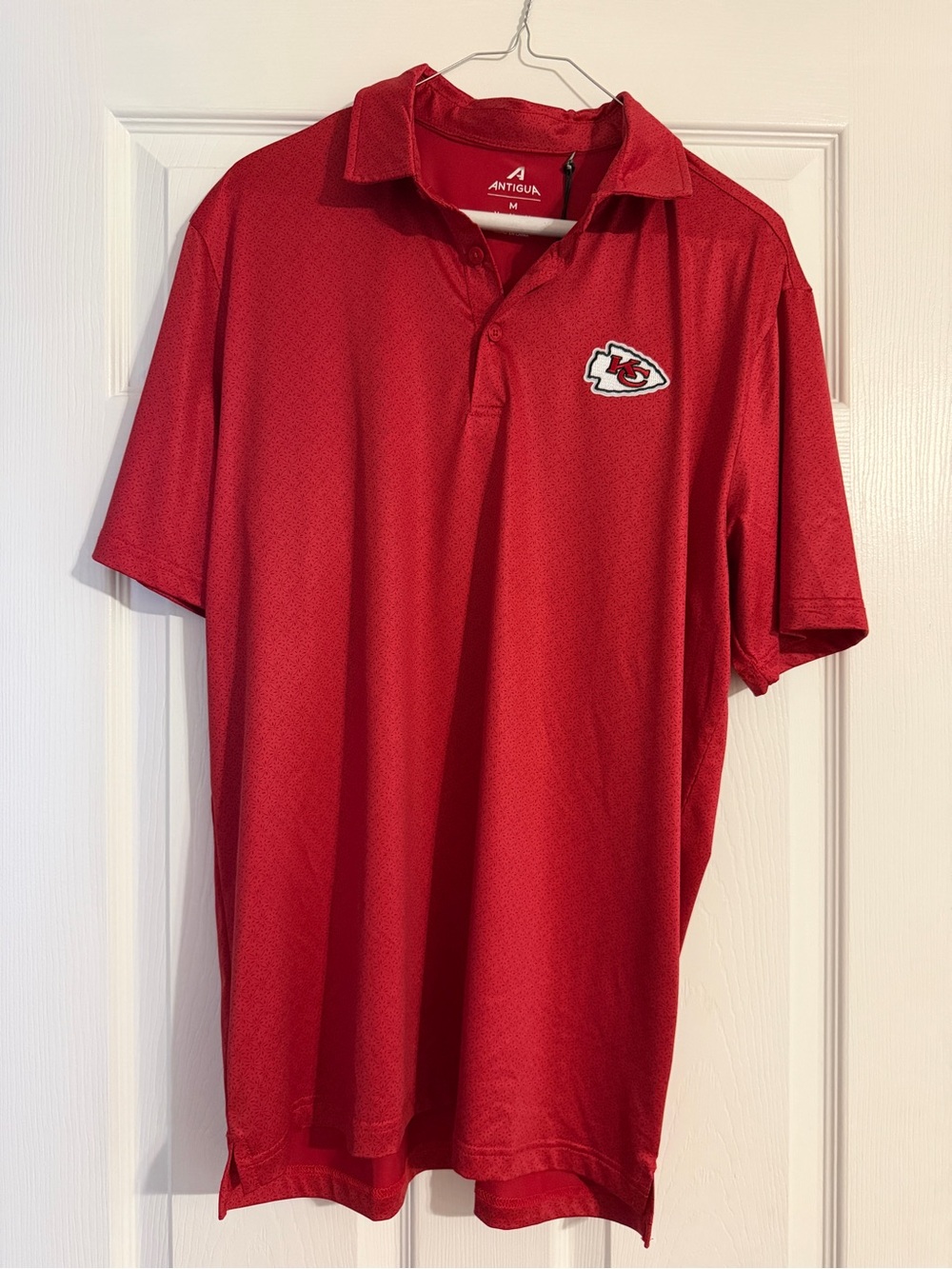 Antigua Men’s Red Short-Sleeve Polo with Embroidered Logo